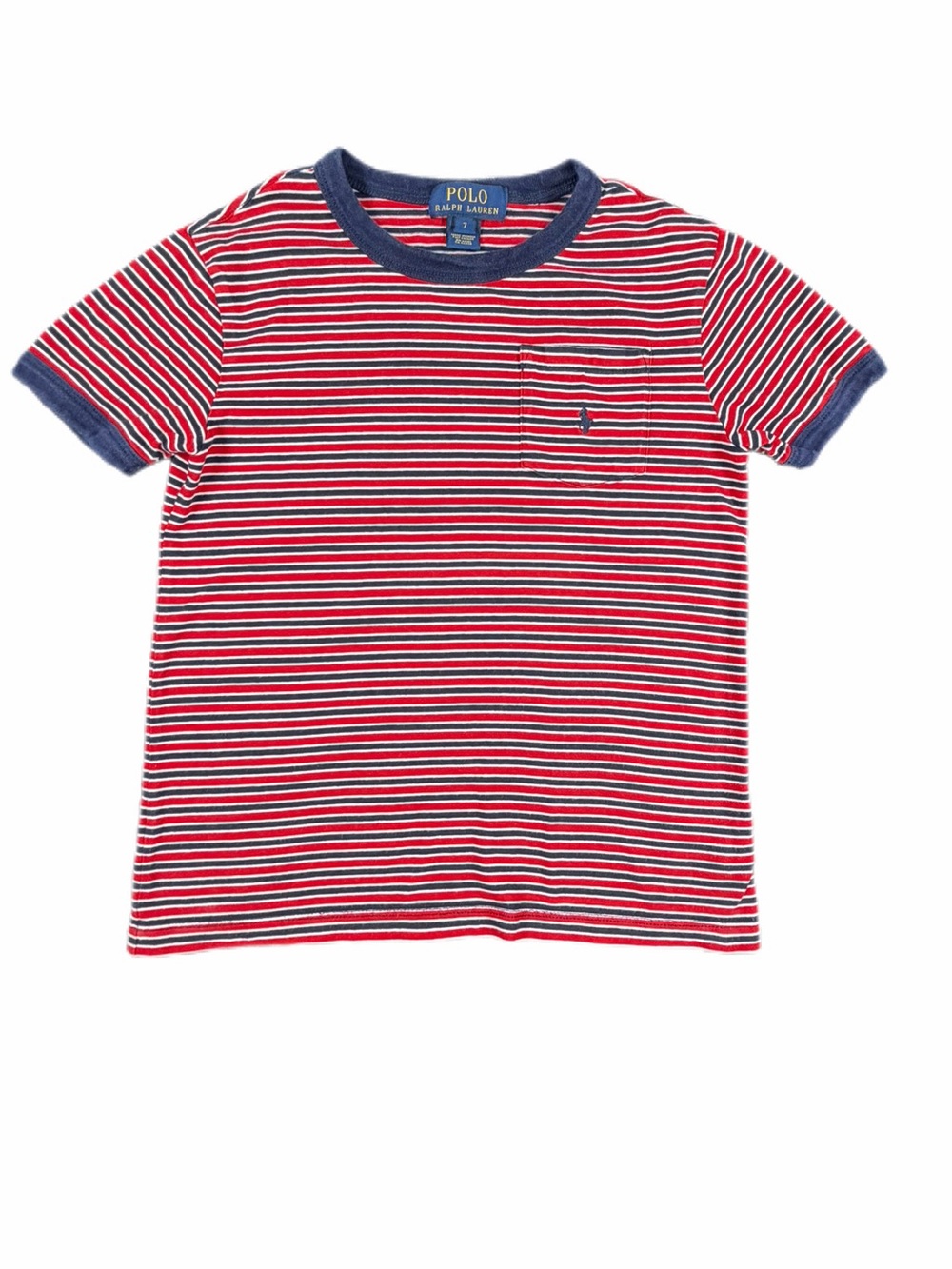 POLO Ralph Lauren Boys Striped Cotton Jersey Pocket Tee - 7
